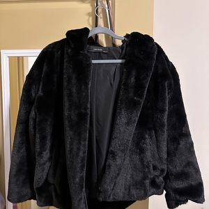 Zara basics faux fur jacket